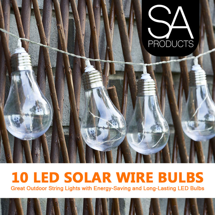 10 LED Solar Wire Bulbs Warm White