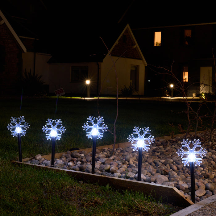 5 Pack Garden Snowflake Lights