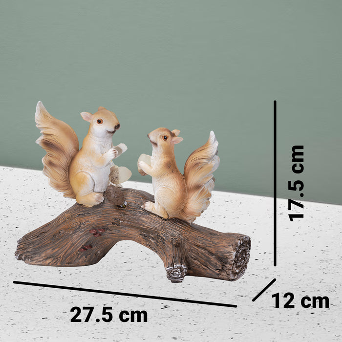 Solar Squirrel On Log