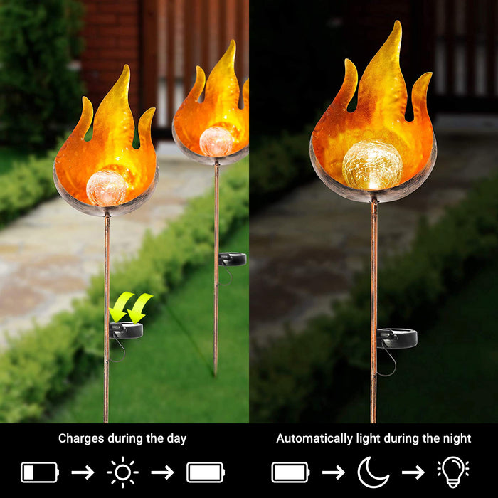 Metal Flame Glass Ball