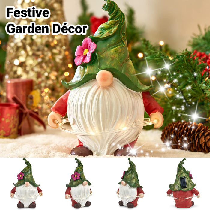 Solar Garden Gnome with Hoop