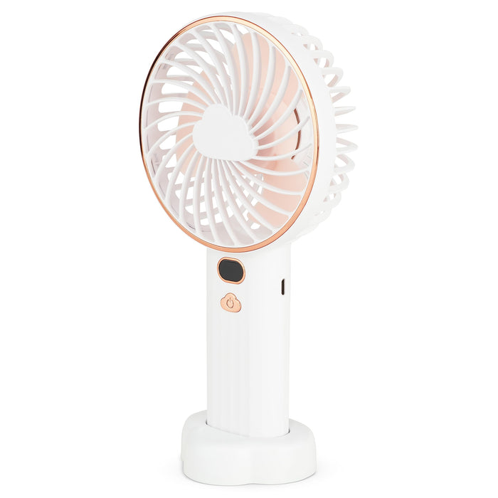 Handheld Fan With Stand - White