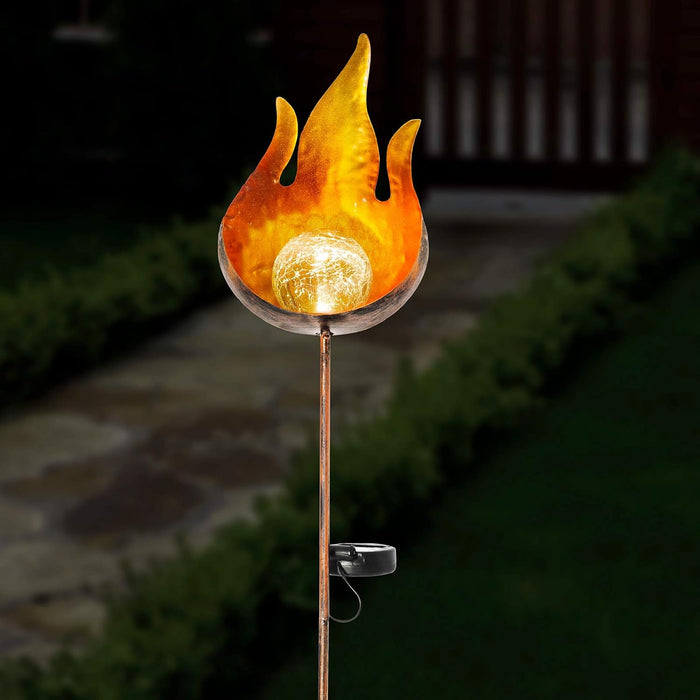 Metal Flame Glass Ball