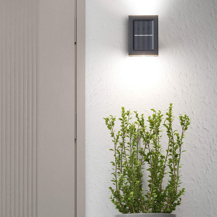 2pk Up And Down Solar Wall Light