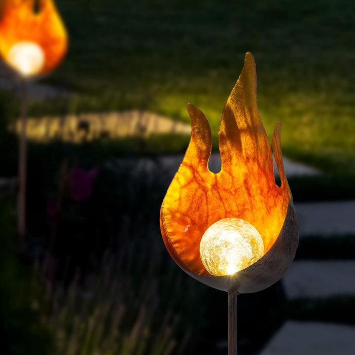 Metal Flame Glass Ball